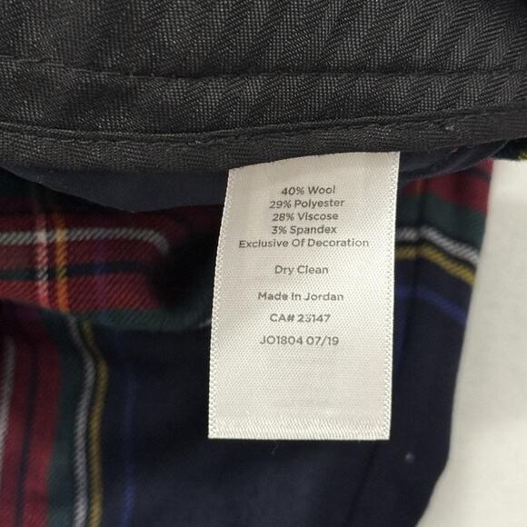 Talbots Pants Womens 16WP Plaid Navy Red High-Waist Hampshire Ankle Wool Blend - Picture 5 of 6